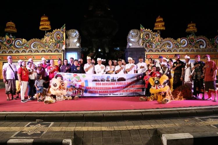 FKUB Klungkung Gelar Doa Bersama Pemilu Damai dan Pengukuhan Relawan Anti Narkoba Lintas Agama