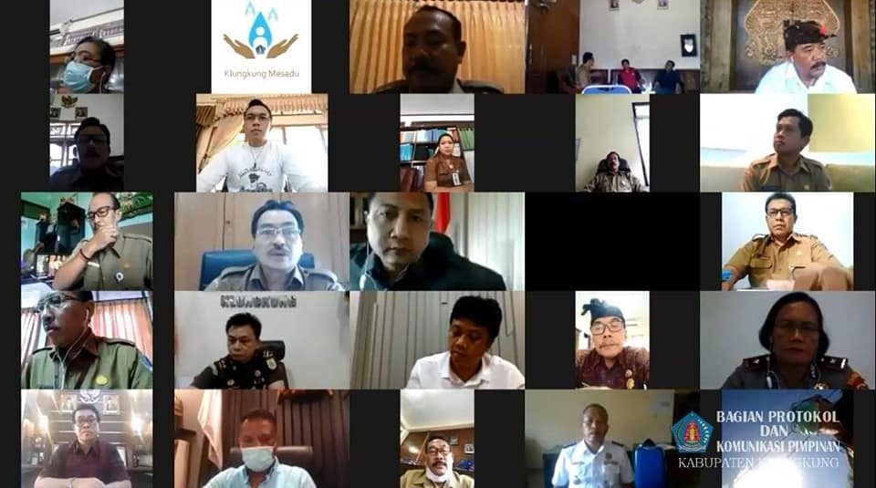 Rapat Online Forkompinda Klungkung  Hasilkan 8 Poin Langkah Penanganan Penyebaran Wabah Covid-19