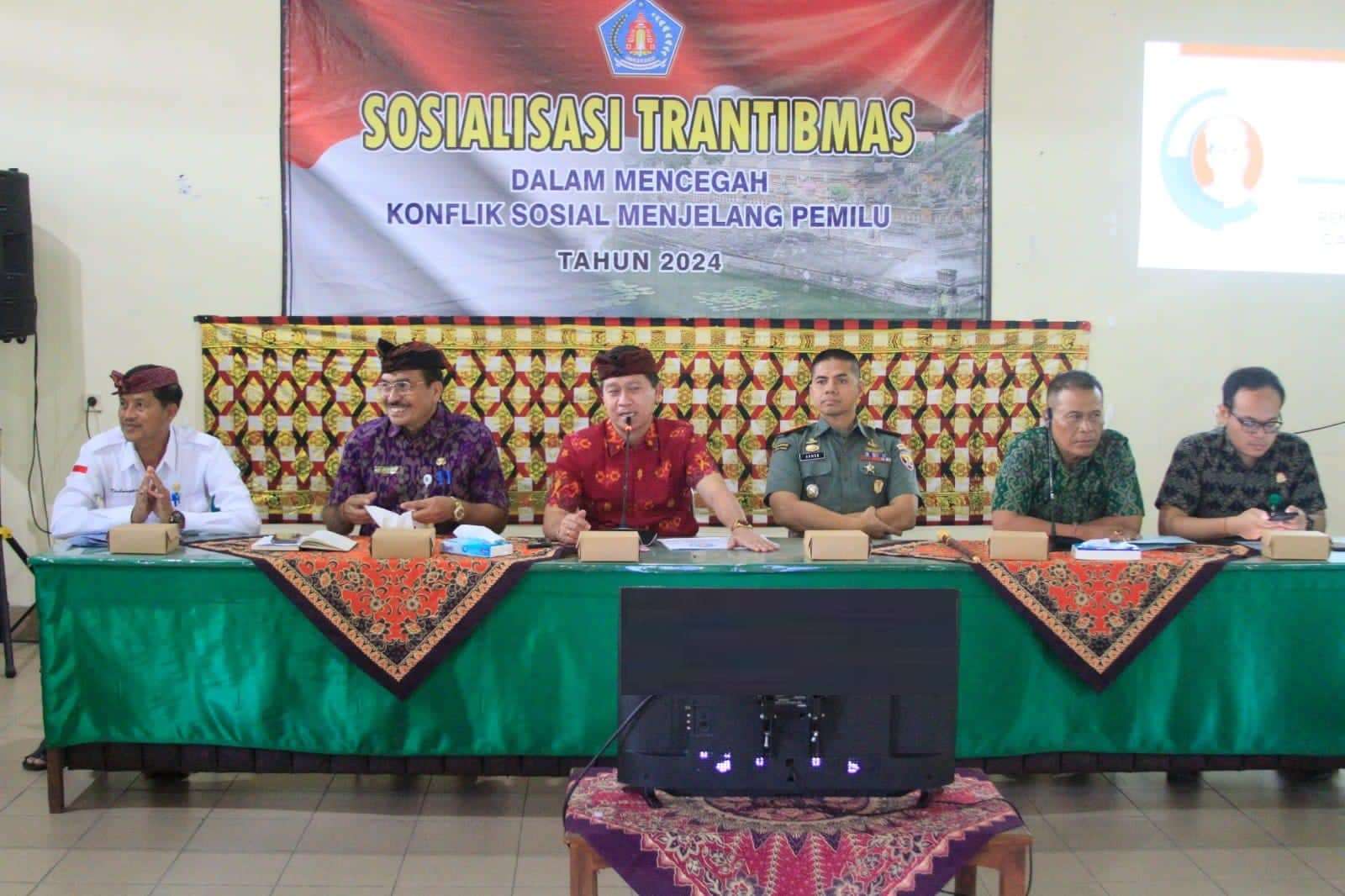 Forkopimda Klungkung Hadiri Sosialisasi Trantibmas Dalam Mencegah Konflik Sosial Pemilu 2024